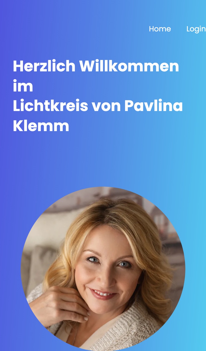 Lichtkreis-Startseite auf dem Smartphone